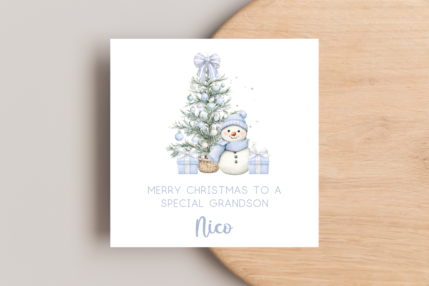 Personalised Snowman Christmas Card
