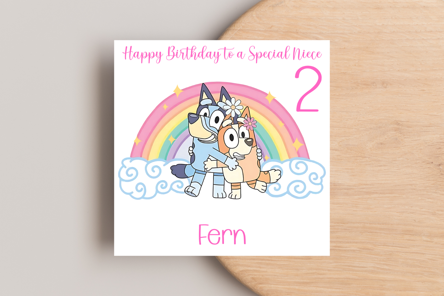 Personalised Bluey Birthday Card