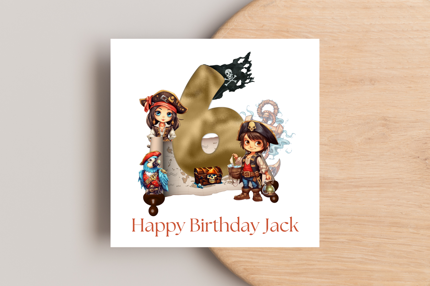 Personalised Pirate Birthday Card