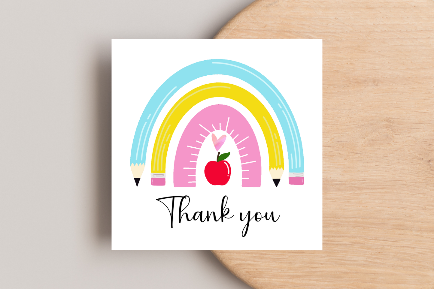 Thank You Teacher Rainbow End of Year Card