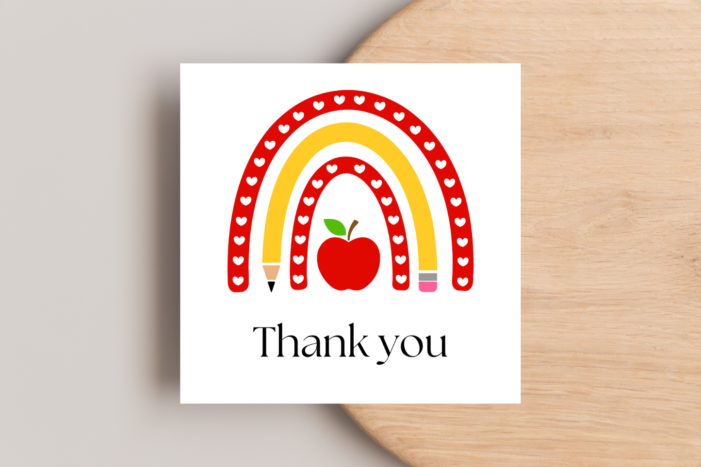 Thank You Teacher Rainbow End of Year Card