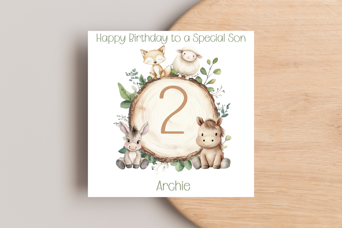 Personalised Farm Animal Birthday Card
