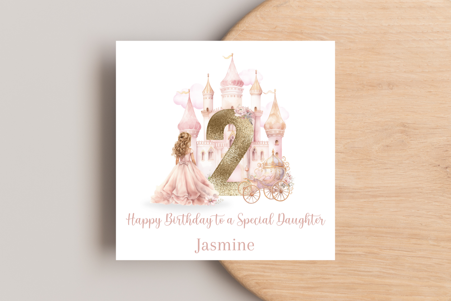 Personalised Princess Numbered Birthday Card