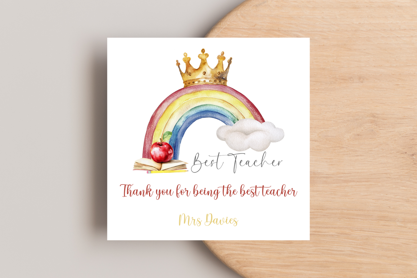 Personalised Thank you for being the best teacher End of Year Card