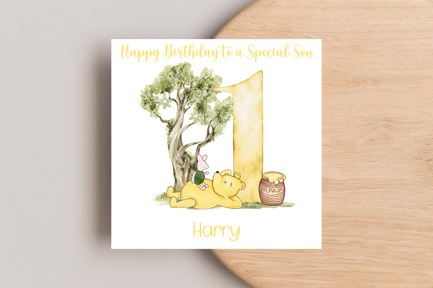 Personalised Winnie 1st Birthday Card