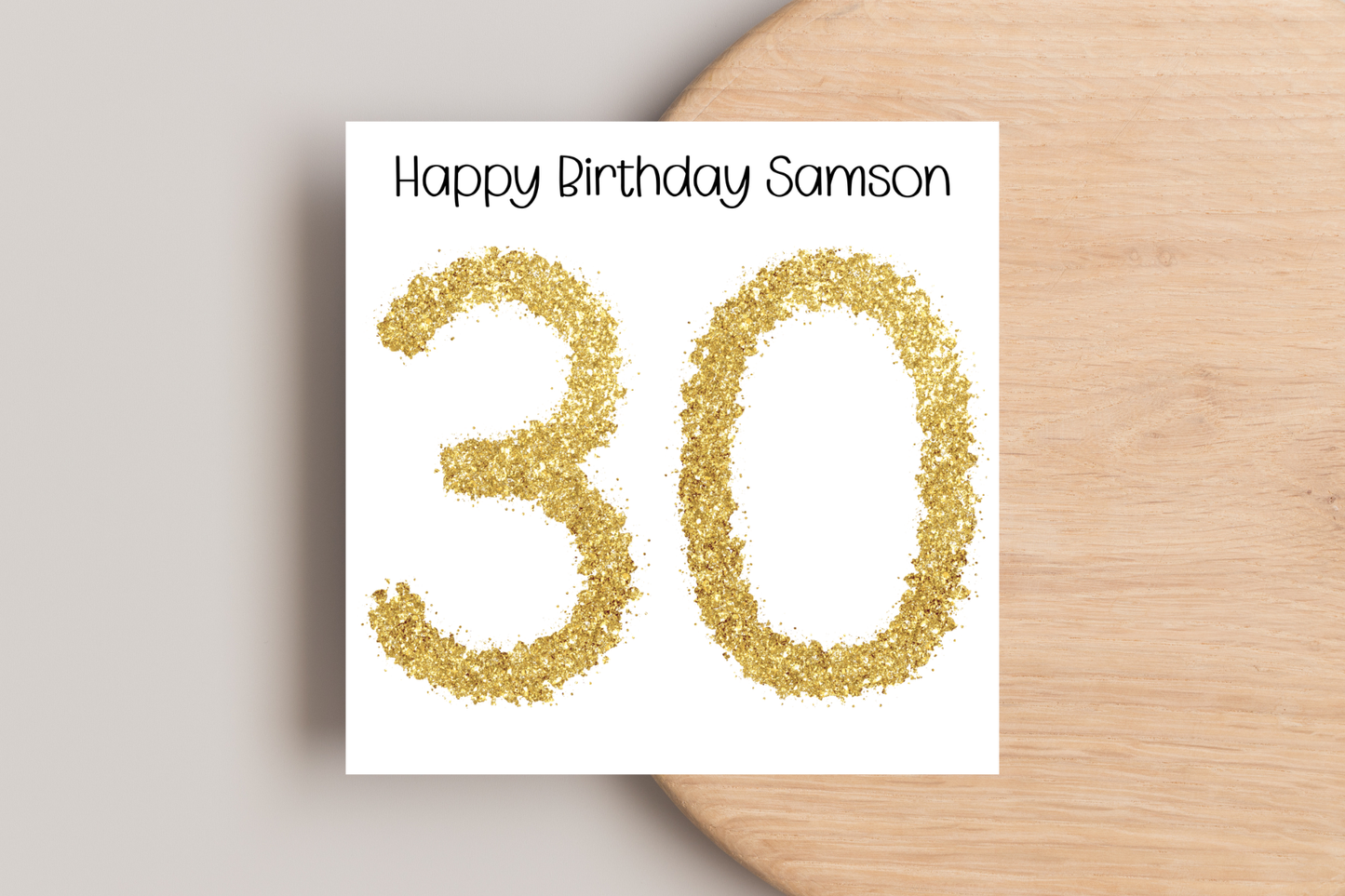 Personalised 30th Gold Birthday Card