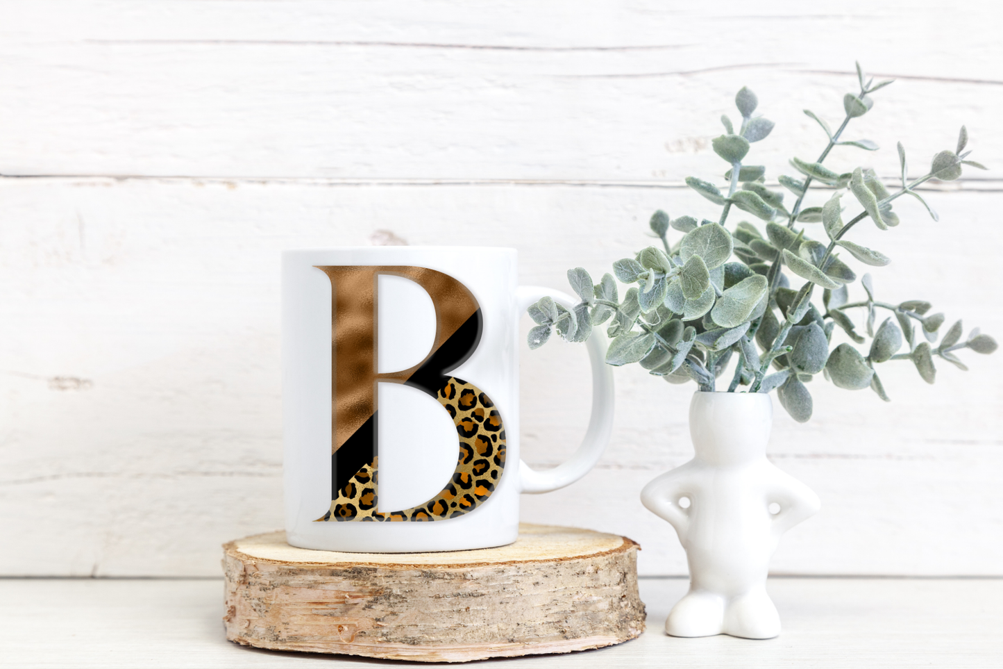 Personalised Initial Leopard Print Mug