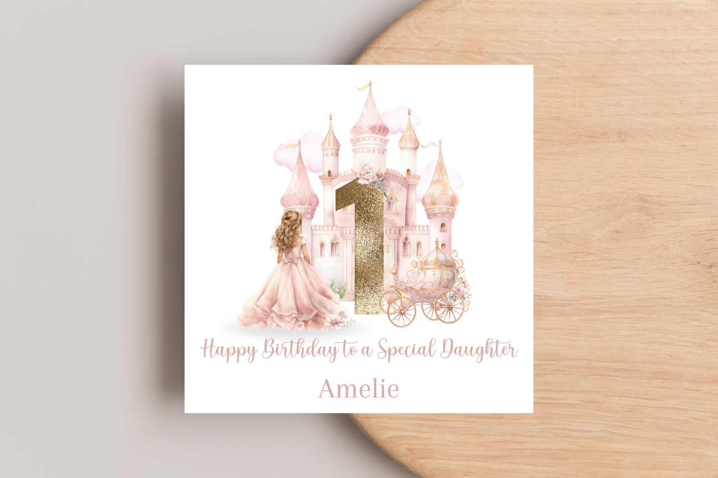 Personalised Princess Numbered Birthday Card
