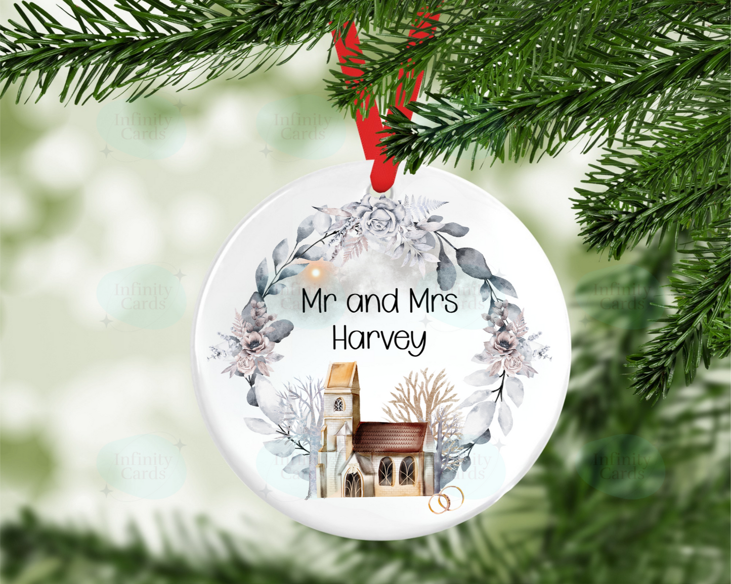 Personalised First Christmas Married Christmas Tree Decoration