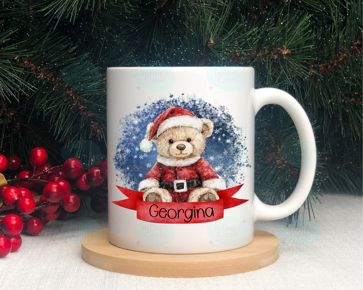 Personalised Bear Christmas Mug