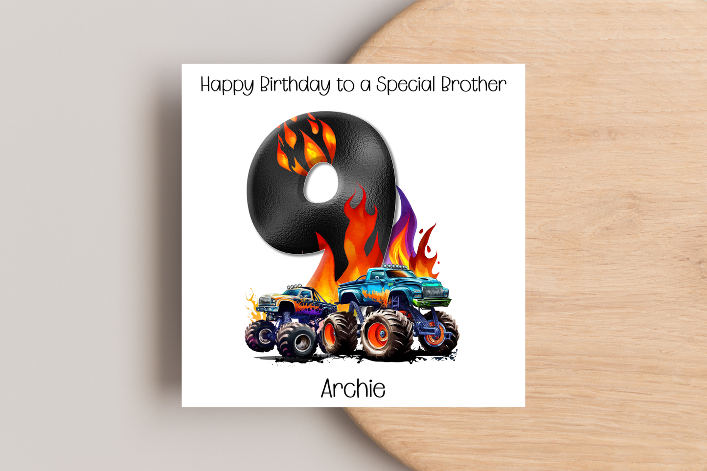 Personalised Monster Truck Birthday Card