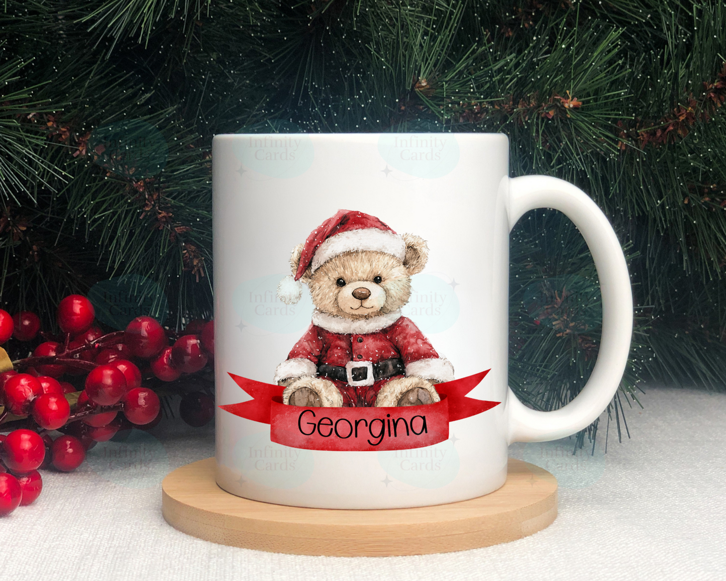 Personalised Bear Christmas Mug