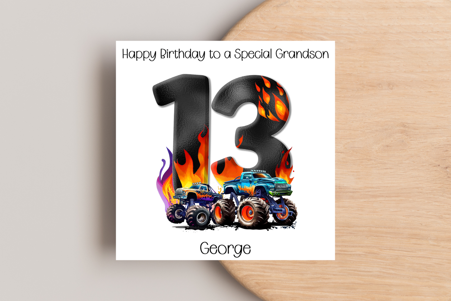 Personalised Monster Truck Birthday Card