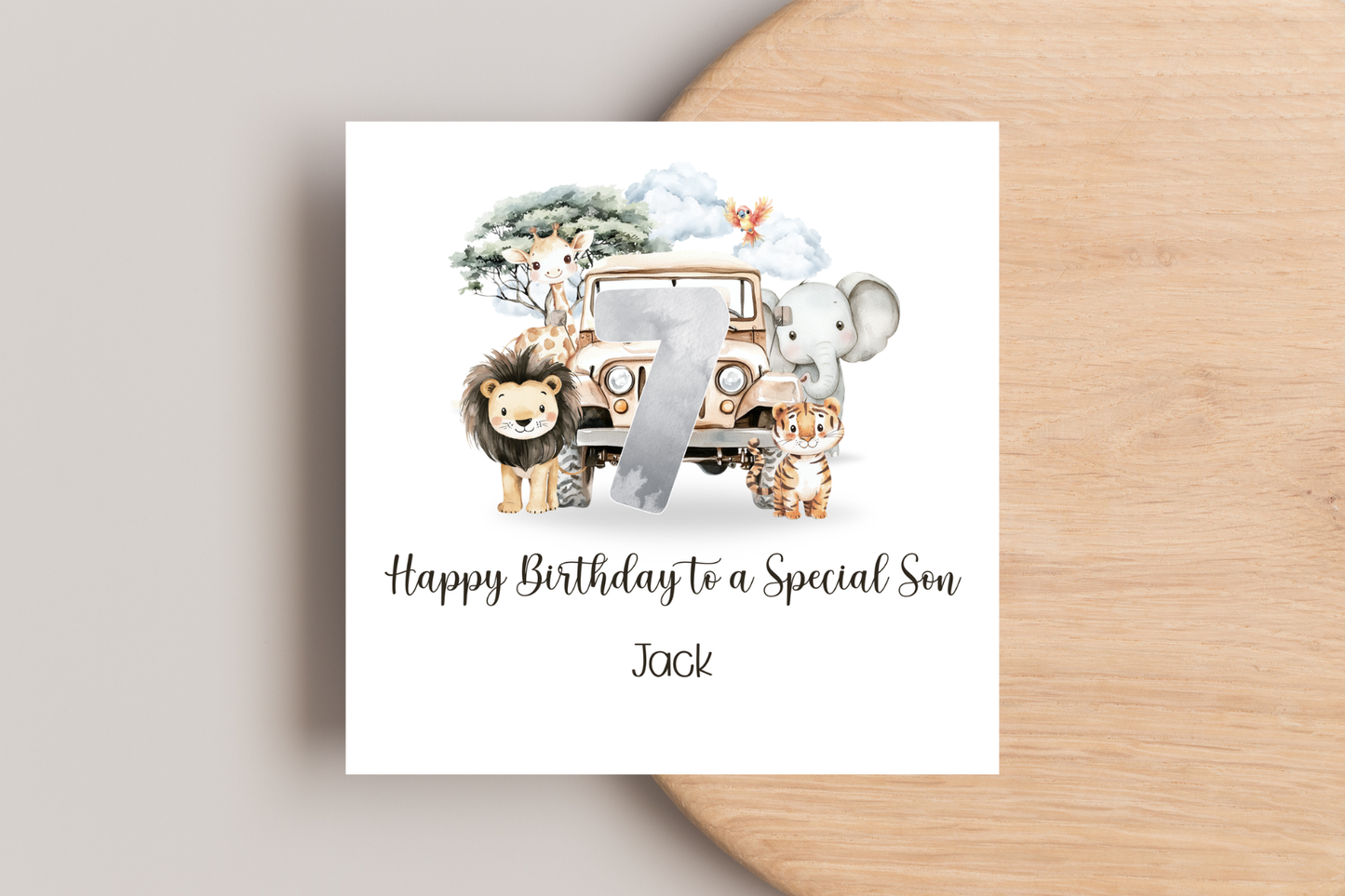 Personalised Safari Birthday Card