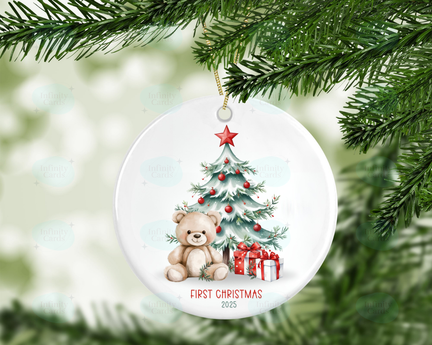 First Christmas 2025 Teddy Bear Christmas Tree Decoration