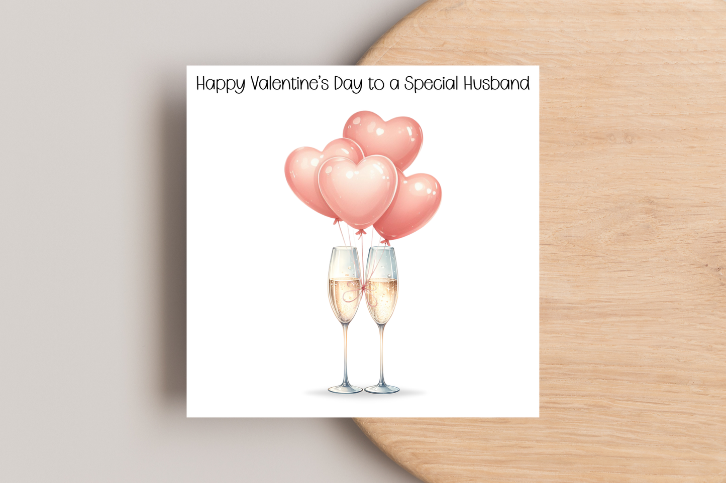 Prosecco and Heart Balloons Valentine's Day Card