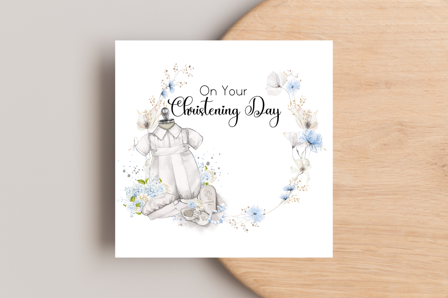 Wreath Christening Day Card