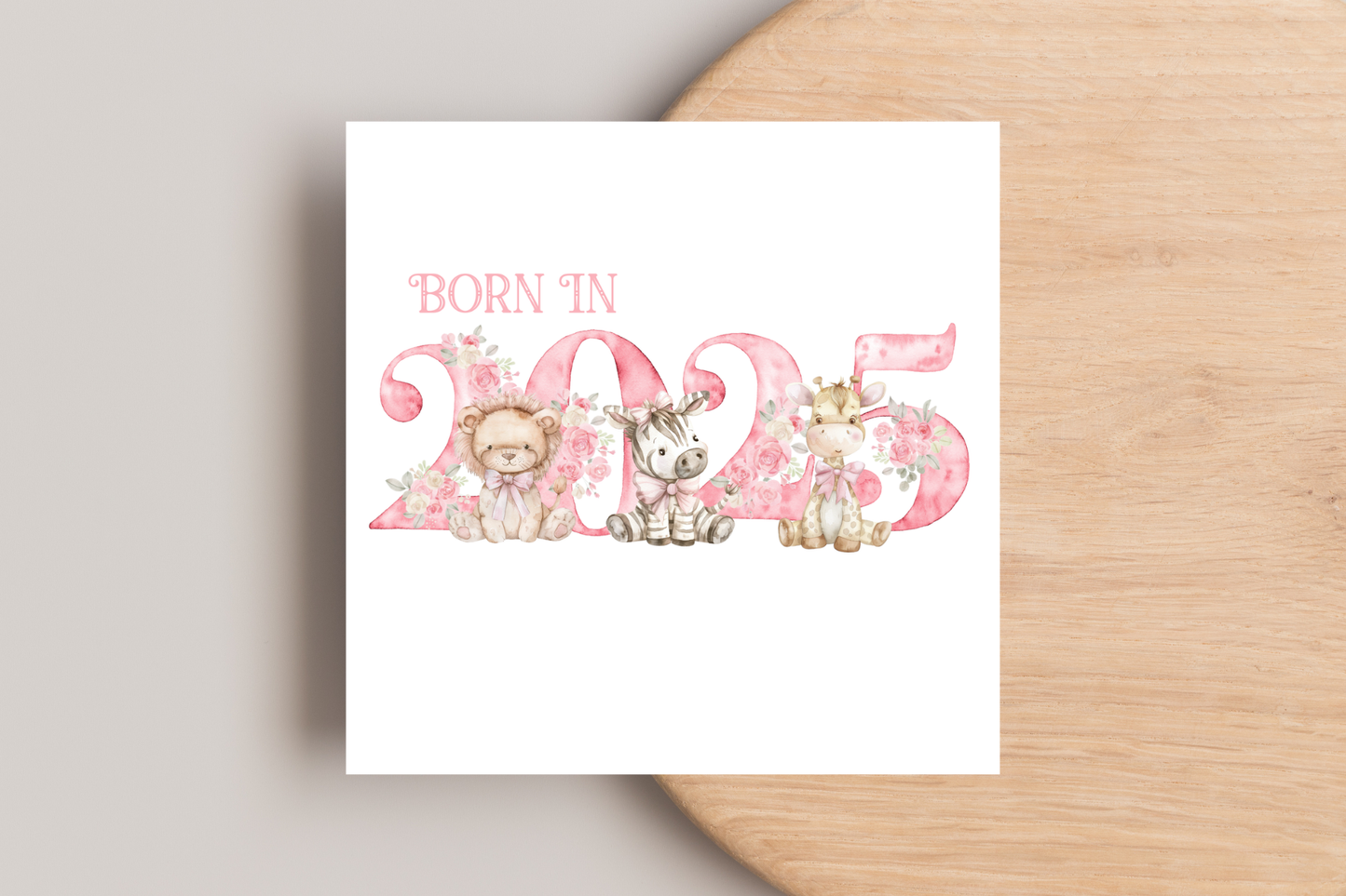 Animals Born in 2025 New Baby Card