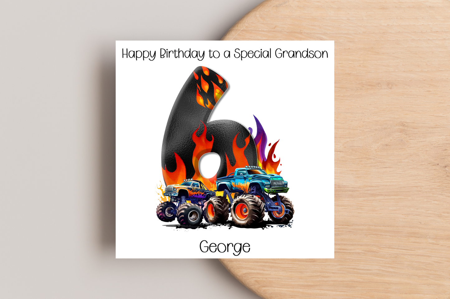 Personalised Monster Truck Birthday Card