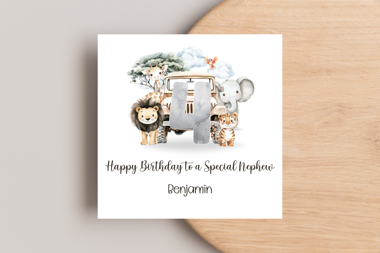 Personalised Safari Birthday Card