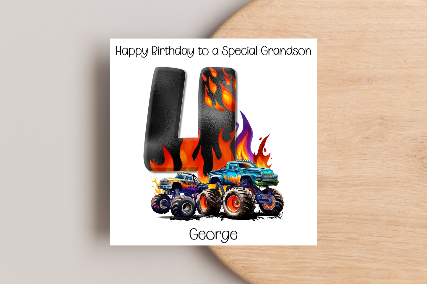 Personalised Monster Truck Birthday Card