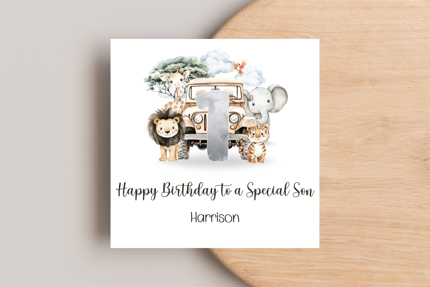 Personalised Safari Birthday Card
