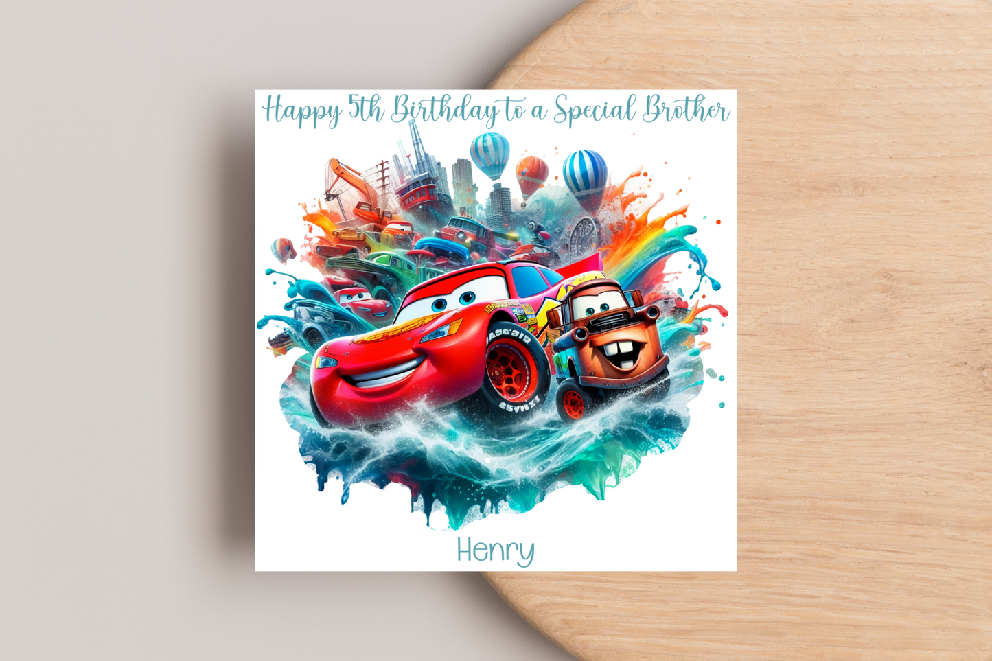 Personalised Cars Birthday Card for Kids