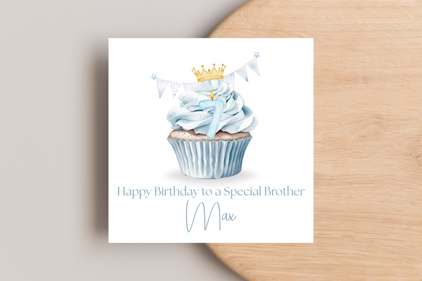 Personalised Prince Cupcake Birthday Card