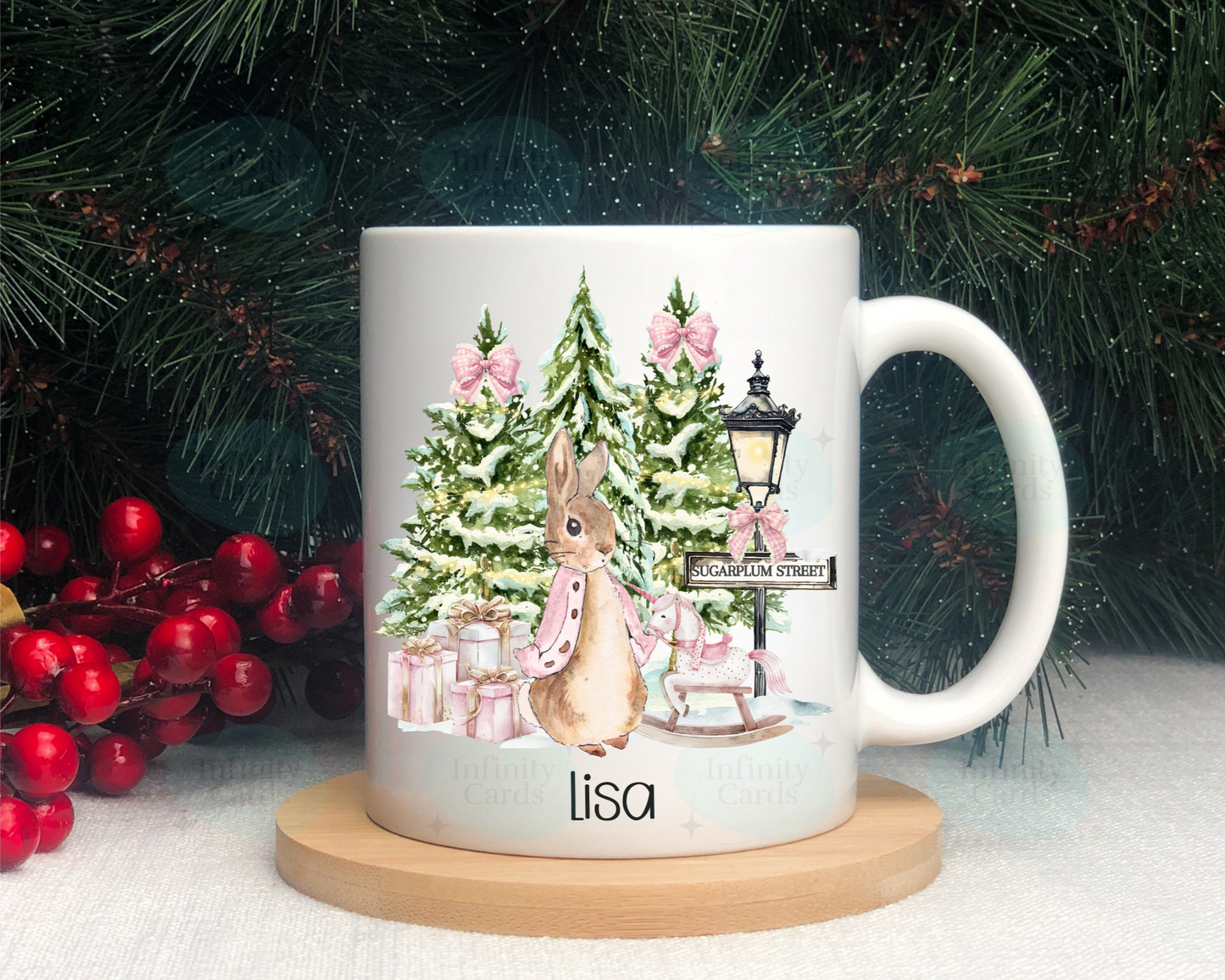 Personalised Peter Rabbit Christmas Mug
