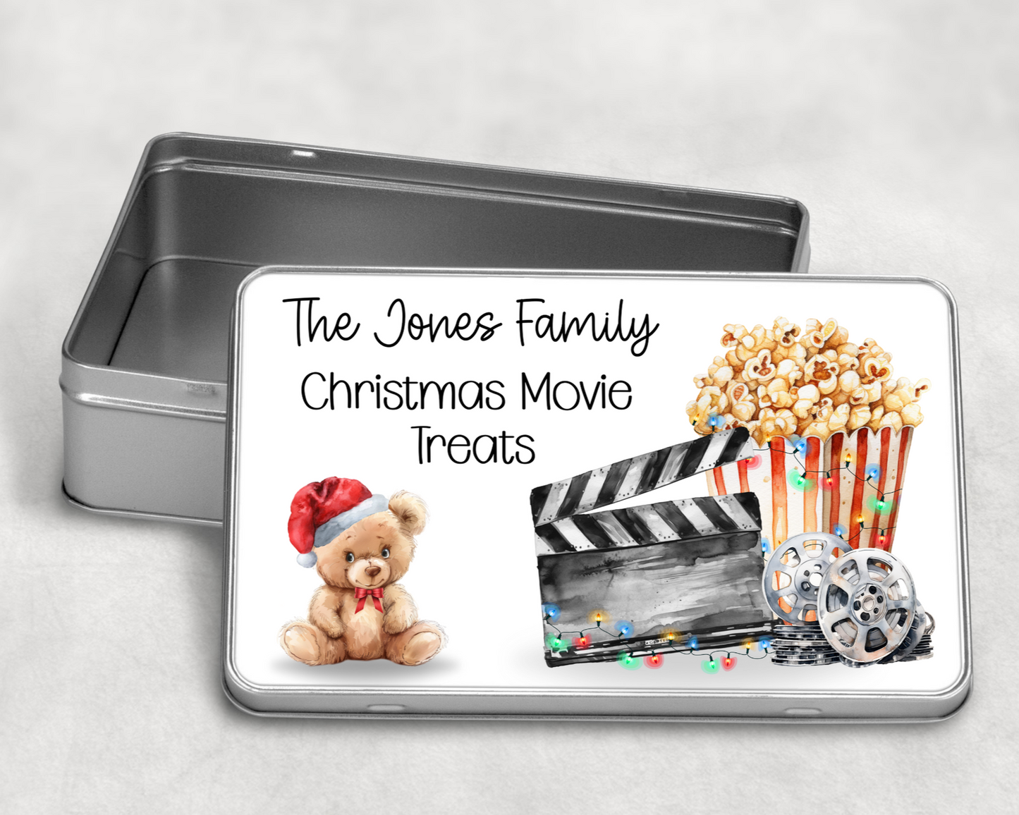 Personalised Christmas Movie Treat Tin
