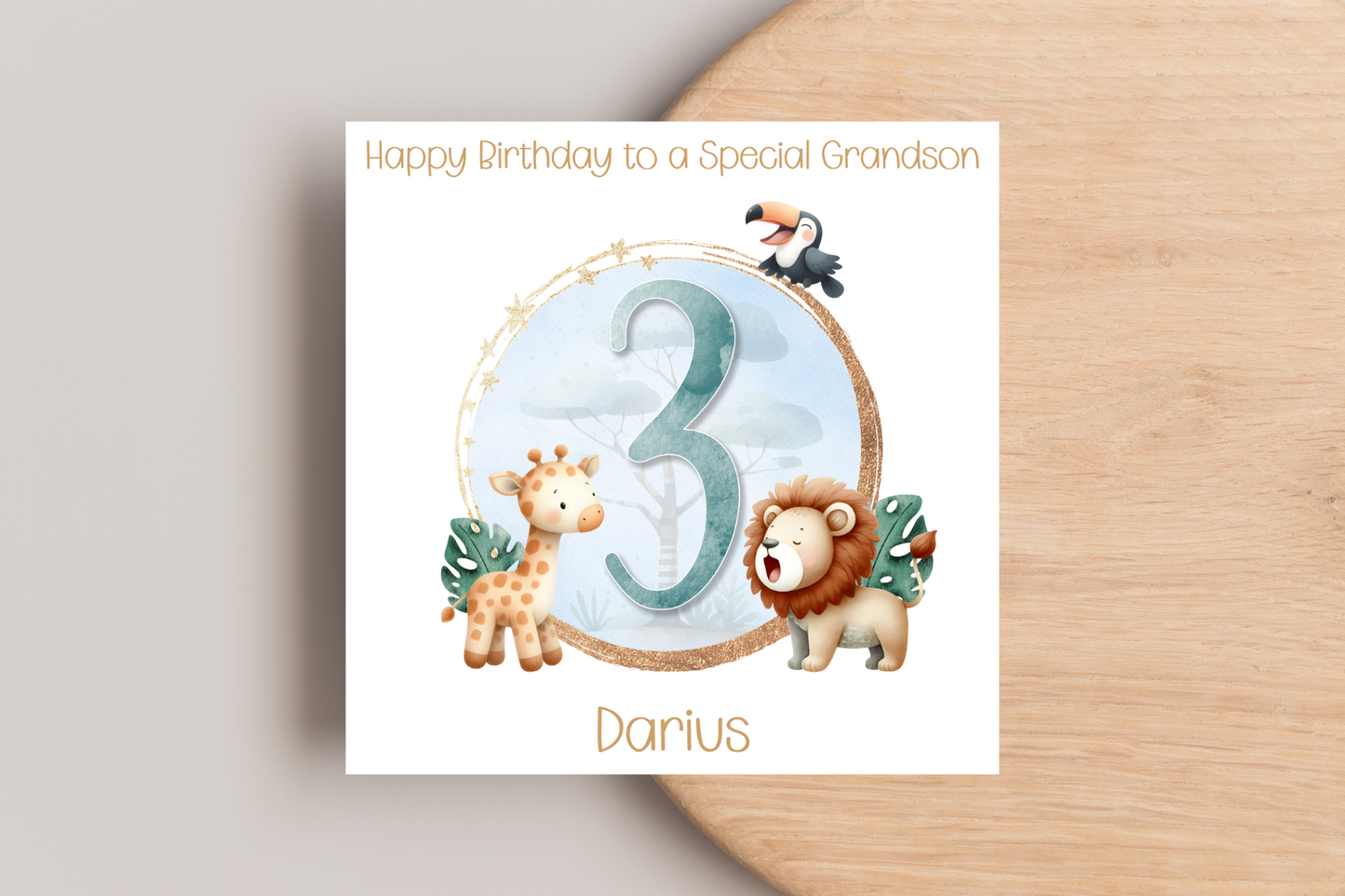 Personalised Jungle Birthday Card