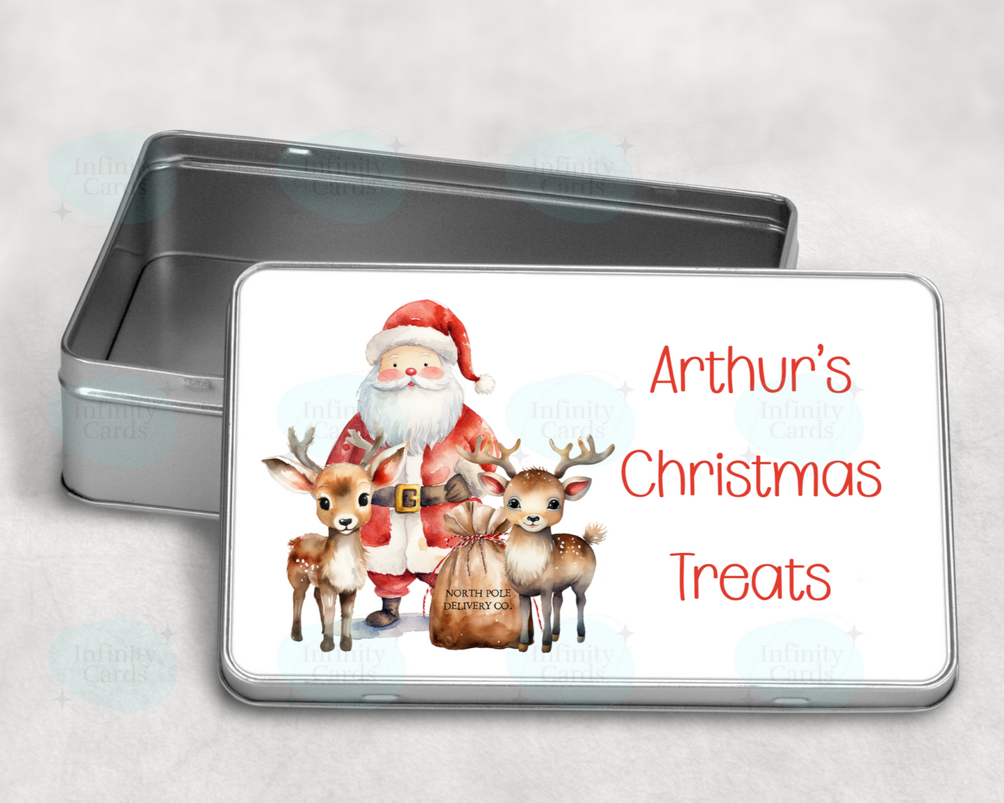Personalised Santa Christmas Treat Tin