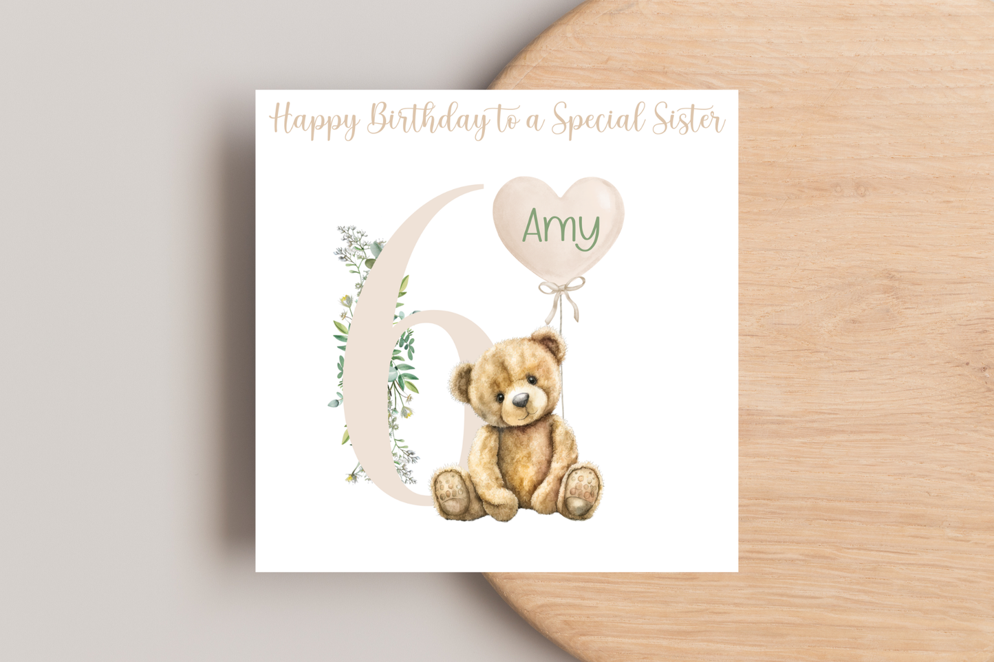 Personalised Teddy Bear Birthday Card