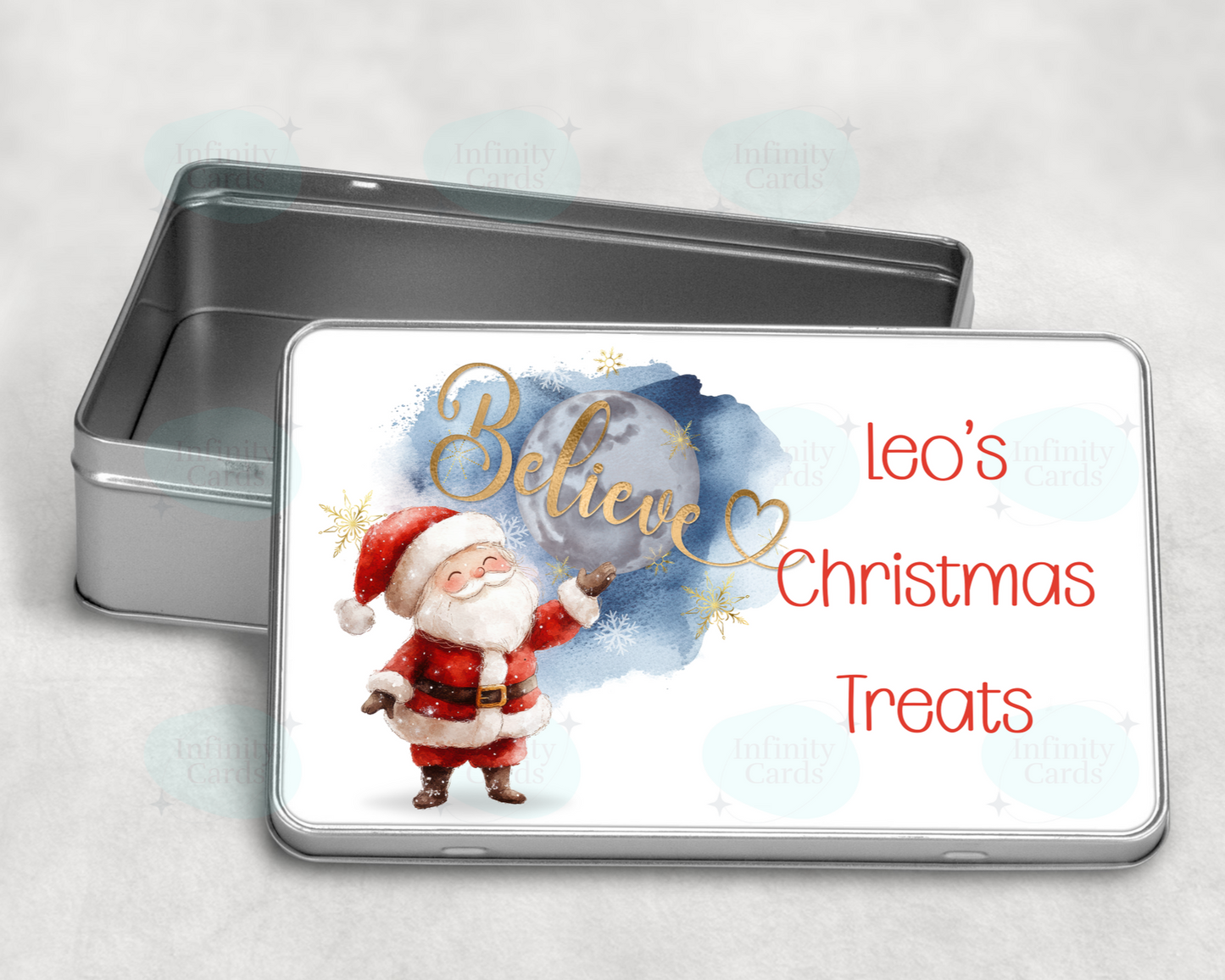 Personalised Santa Christmas Treat Tin