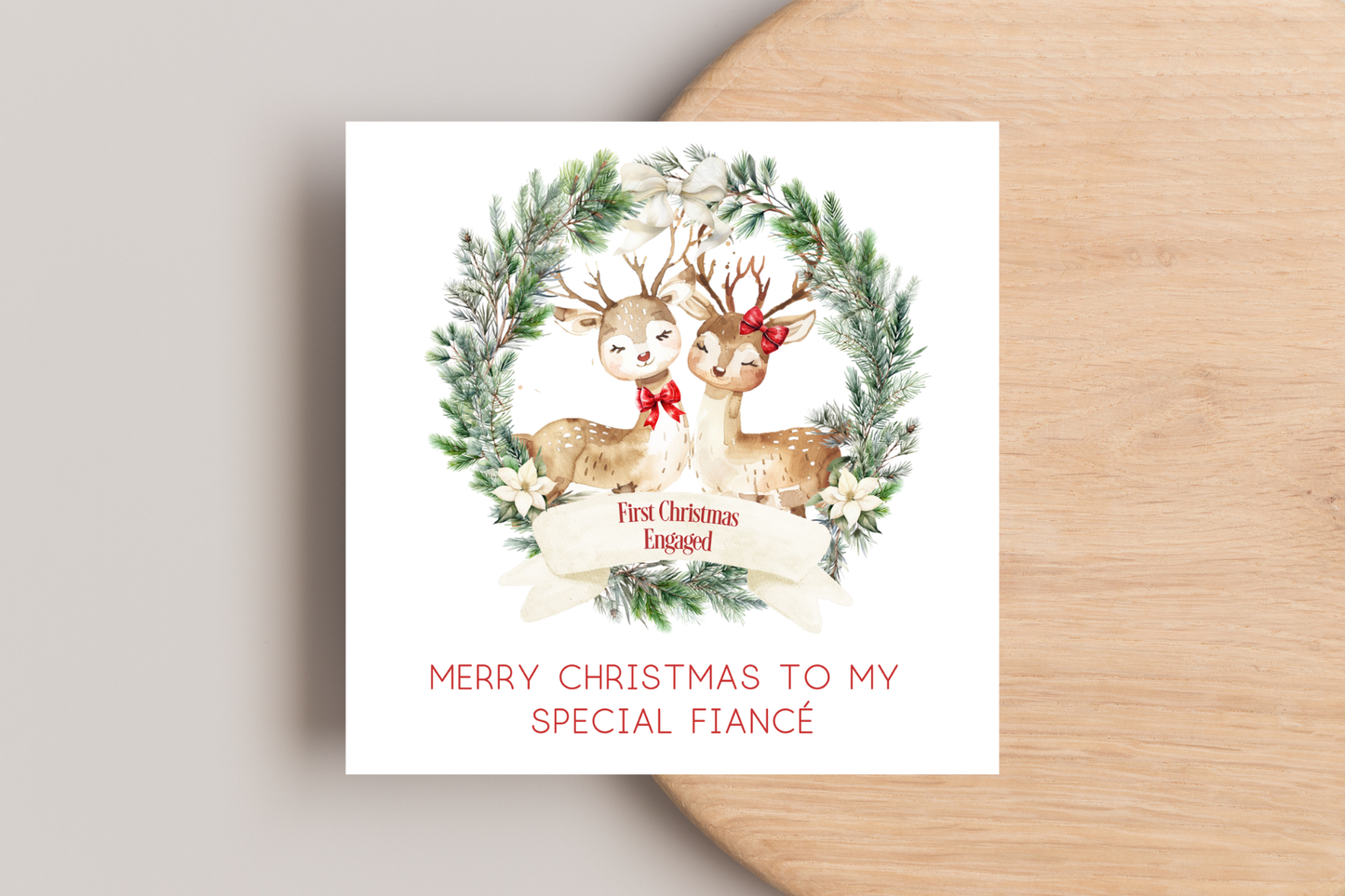 First Christmas Engaged Christmas Card