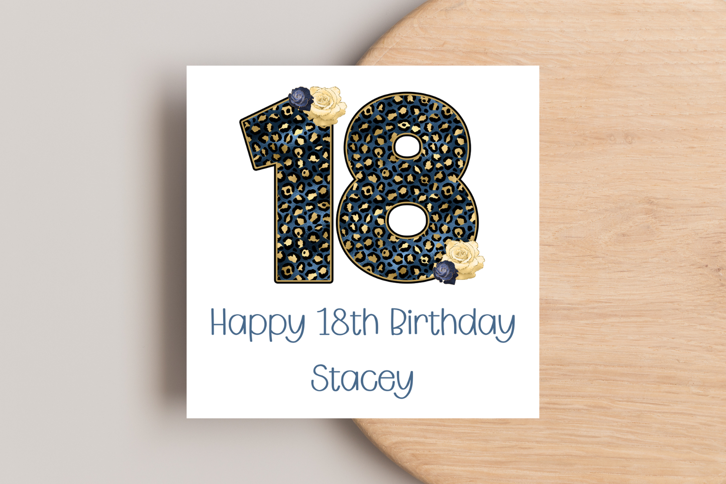 Personalised Leopard Print 18th Birthday Card
