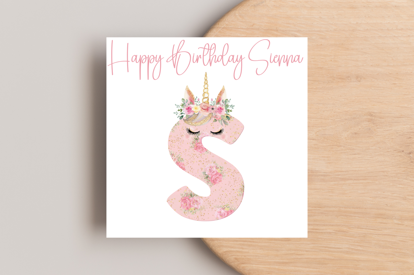 Personalised Unicorn Birthday Card