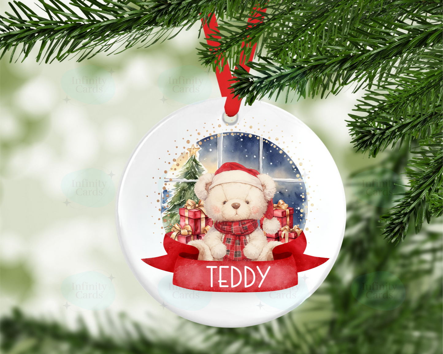 Personalised Bear Christmas Tree Decoration