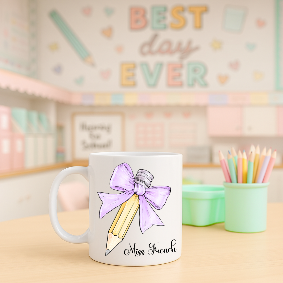 Personalised Pencil Teacher Mug