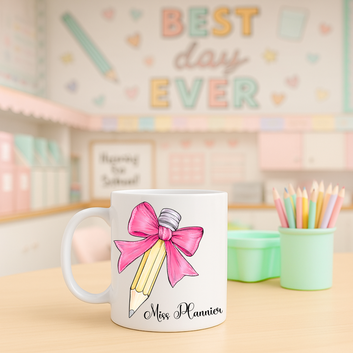 Personalised Pencil Teacher Mug