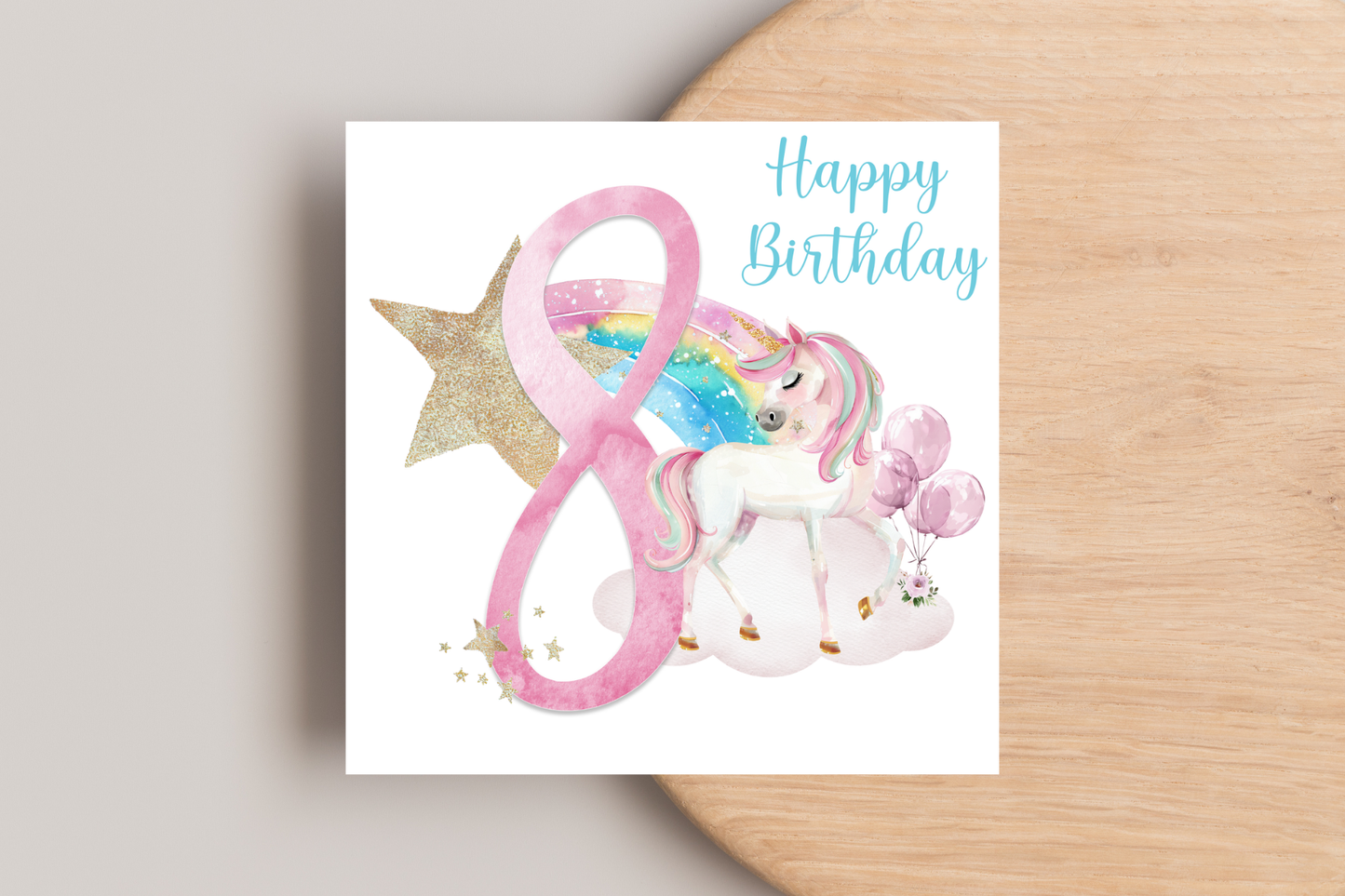 Magical Unicorn Number Birthday Card