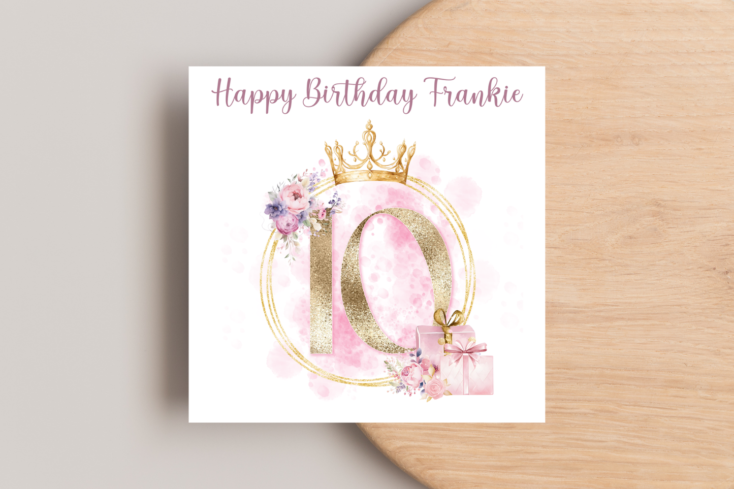 Personalised Princess Inspired Numbered Birthday Card