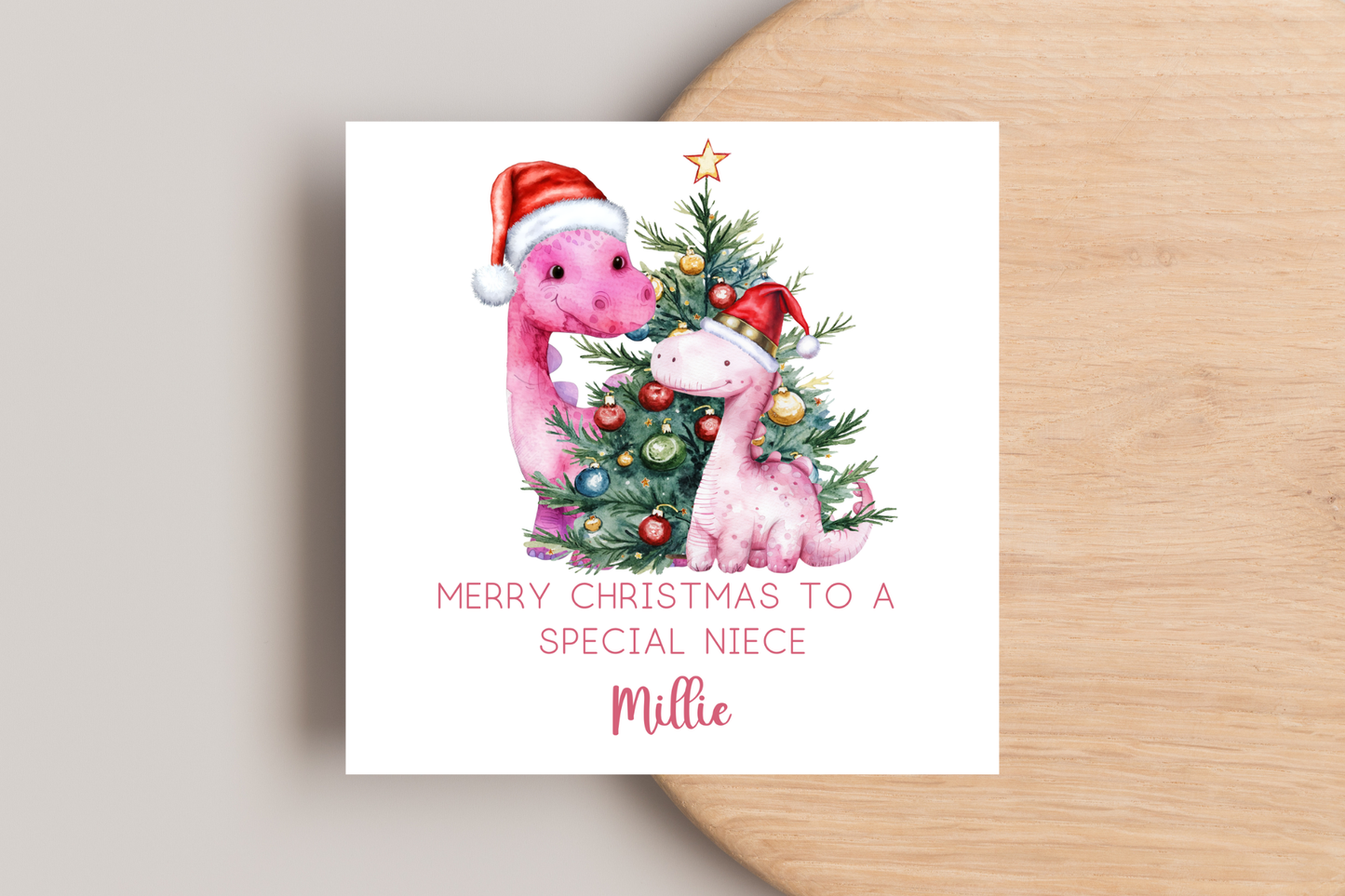 Personalised Dinosaur Christmas Card