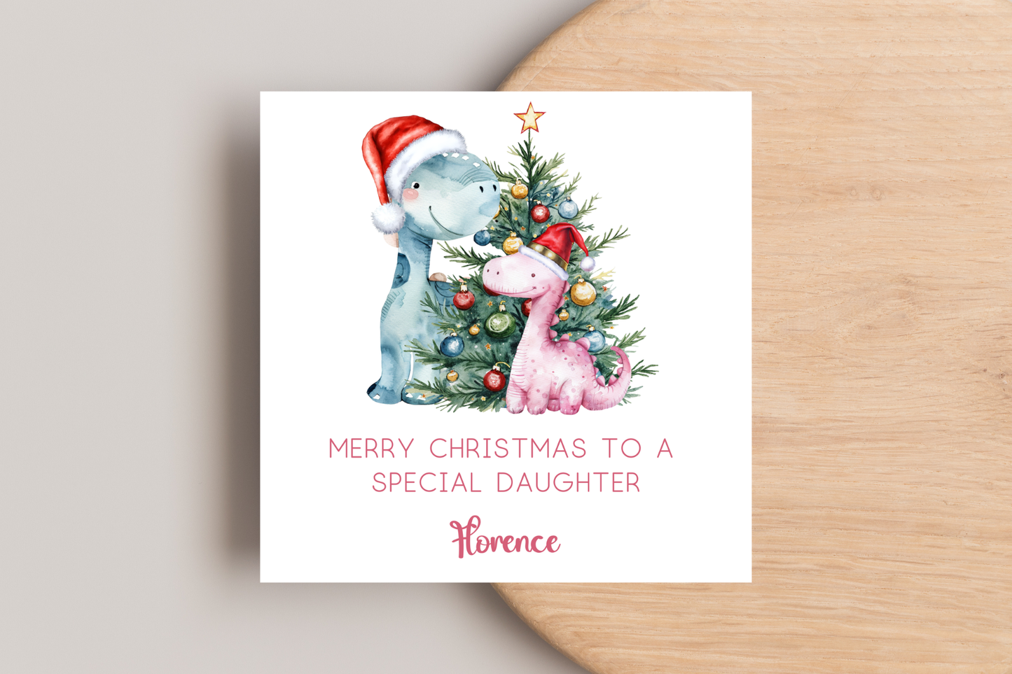 Personalised Dinosaur Christmas Card