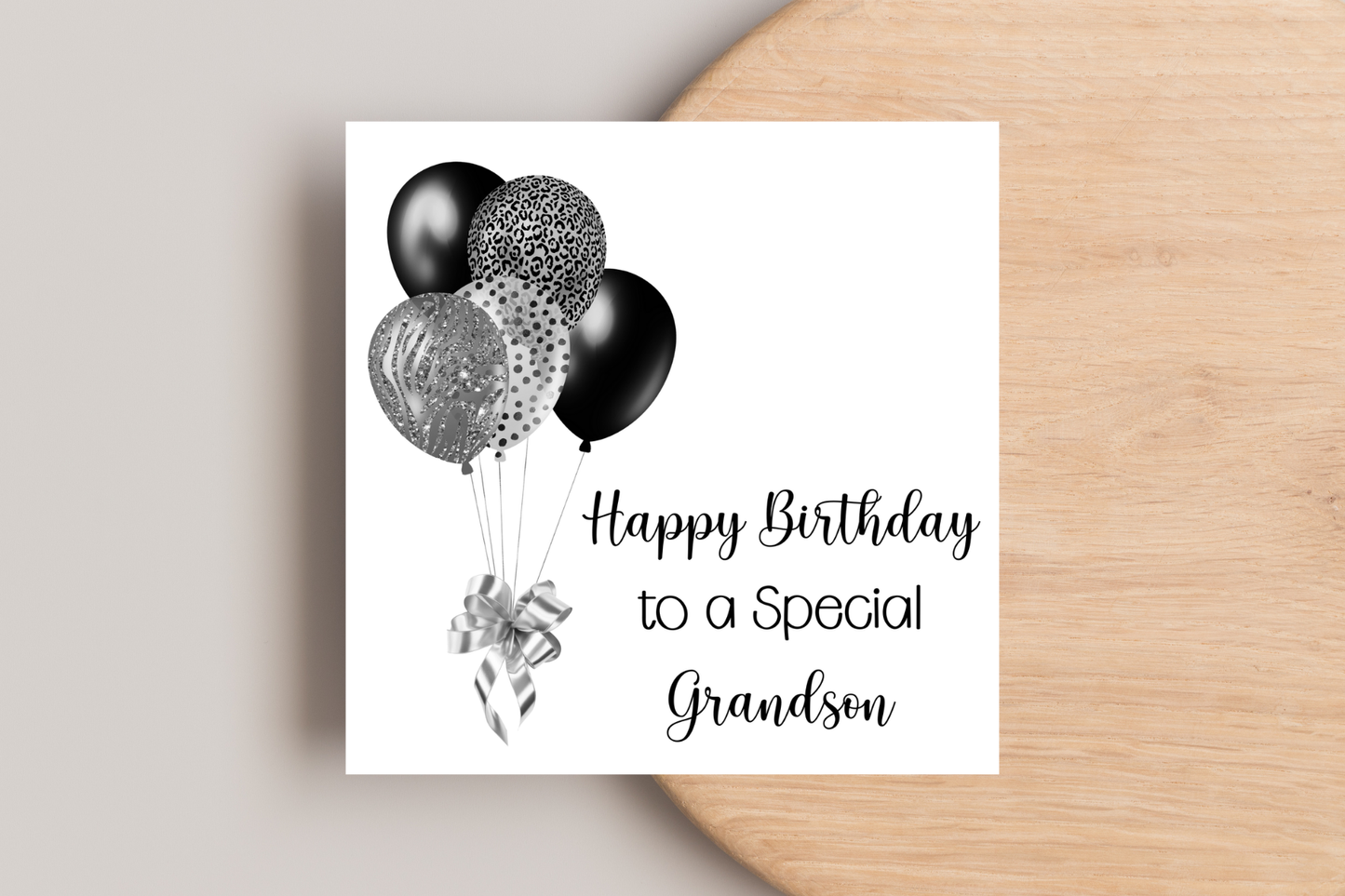 Personalised Silver Balloons Birthday Card