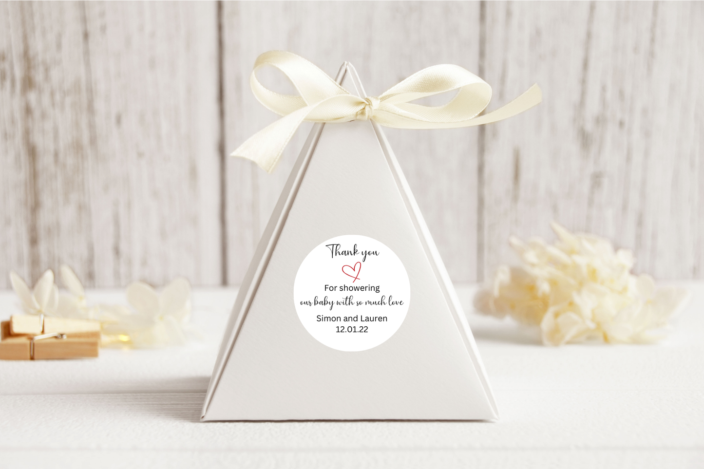 24 X Personalised Baby Shower Favour Stickers