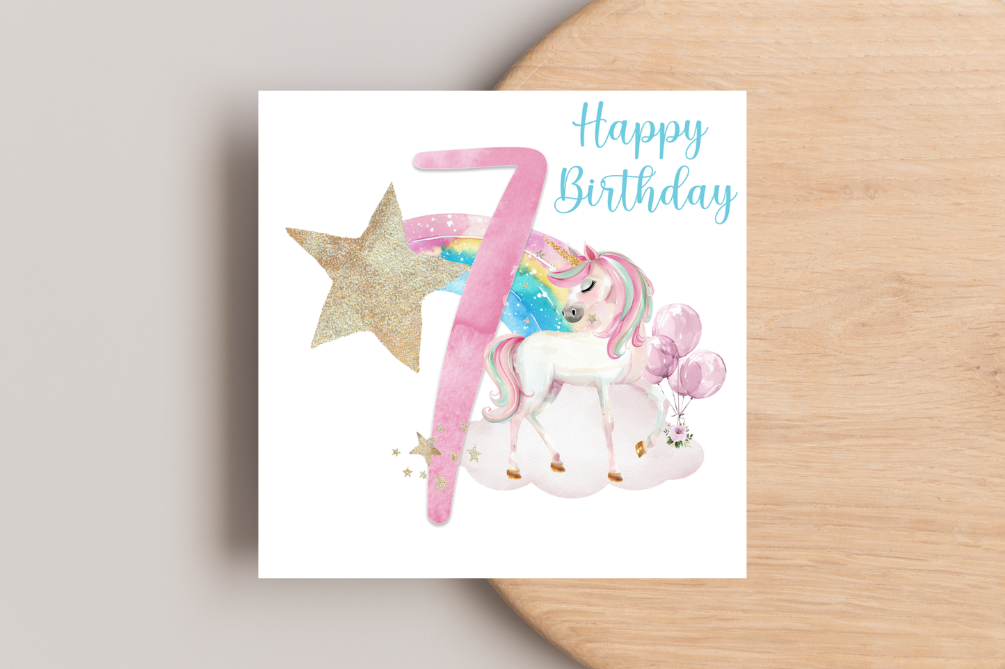 Magical Unicorn Number Birthday Card