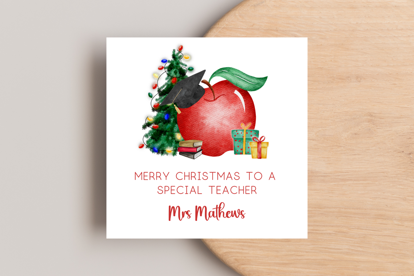 Personalised to the best teacher at Christmas Christmas Card