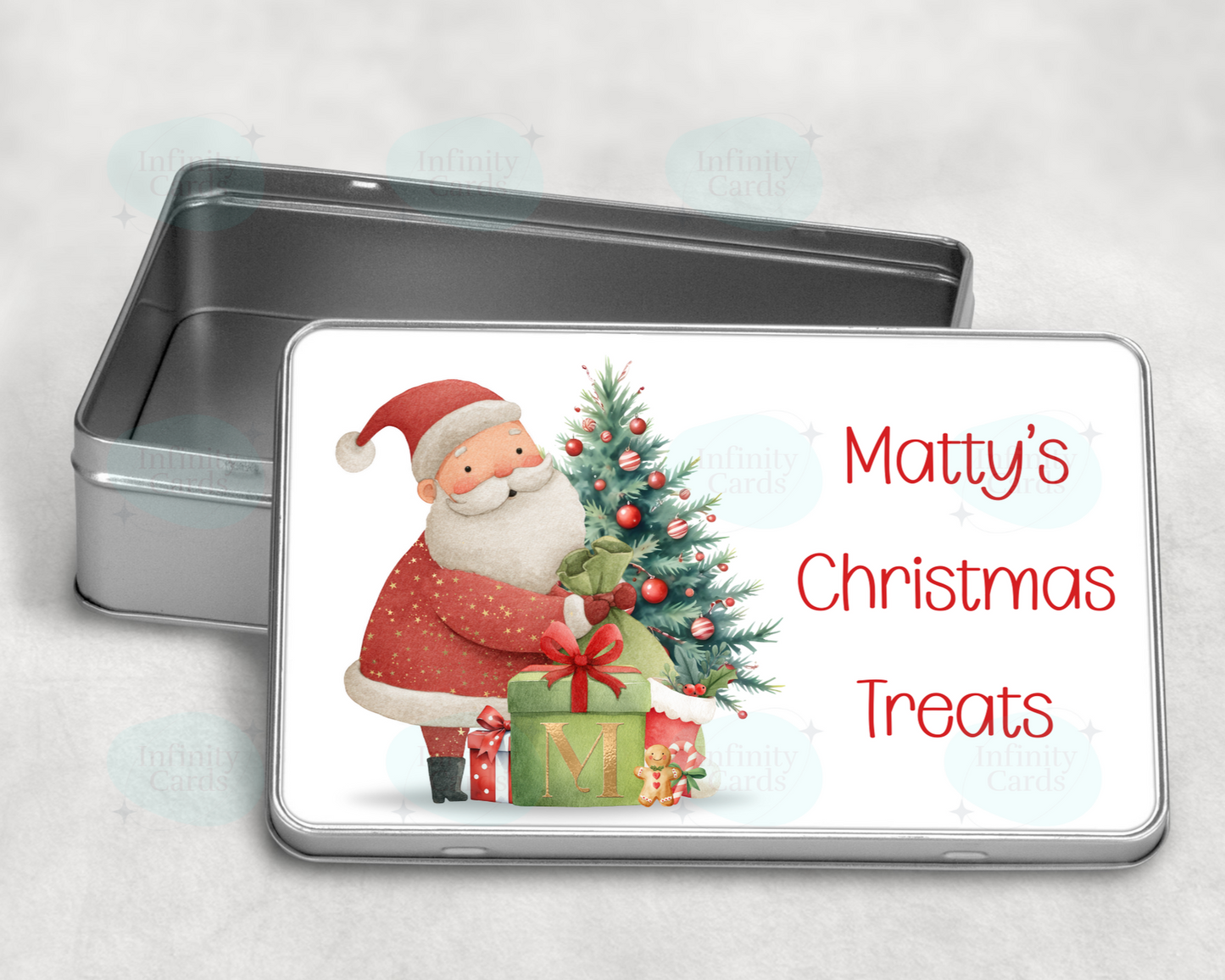 Personalised Santa Christmas Treat Tin