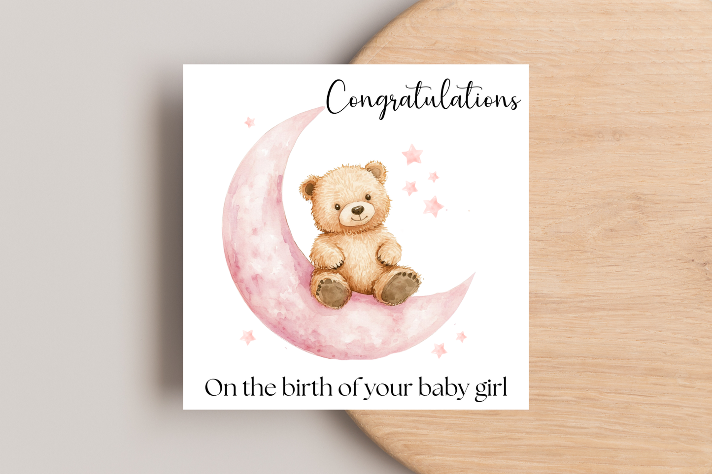 Bear on the Moon New Baby Card